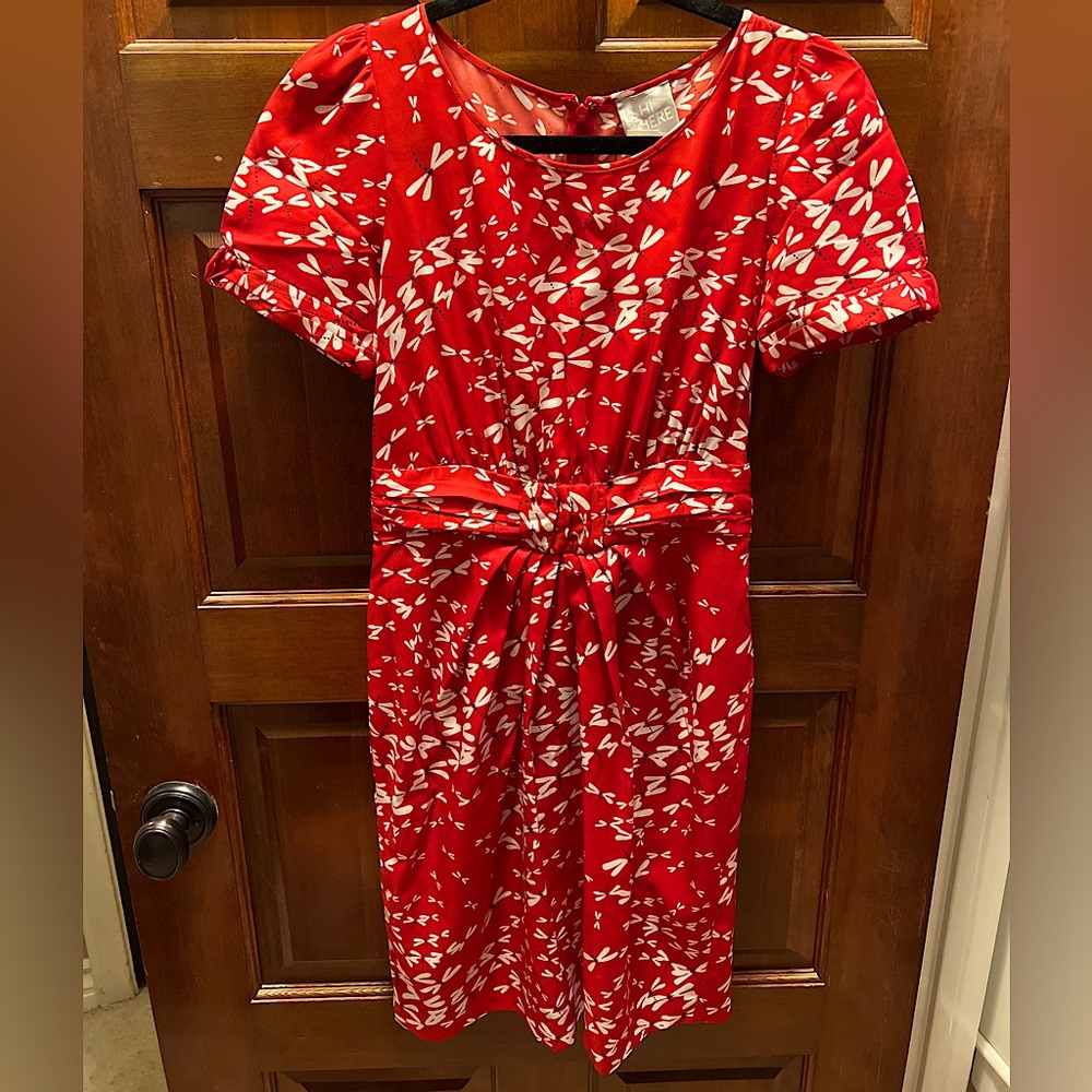 Karen Walker red dragonfly pattern dress size 4